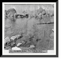 Historic Framed Print, Among the rocks - View from the shore, at Zephyr Cove, Lake Tahoe - 2,  17-7/8" x 21-7/8"