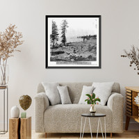 Historic Framed Print, Lake Tahoe, view from the Logan House, Eastern Shore, looking North,  17-7/8" x 21-7/8"