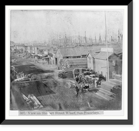 Historic Framed Print, View on Stewart St. Wharf, San Francisco,  17-7/8" x 21-7/8"