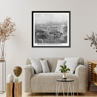 Historic Framed Print, View on Stewart St. Wharf, San Francisco,  17-7/8" x 21-7/8"