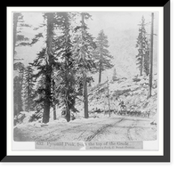 Pyramid Peak, from the top of the grade at Slippery Ford, El Dorado County - Wagon teams in scene Classic, Vintage Poster