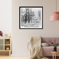 Pyramid Peak, from the top of the grade at Slippery Ford, El Dorado County - Wagon teams in scene Classic, Vintage Poster