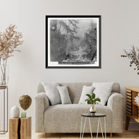 Historic Framed Print, View in the Canyon below the Vernal Fall - Yosemite Valley, Mariposa County,  17-7/8" x 21-7/8"