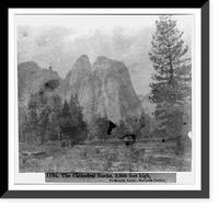 Historic Framed Print, The Cathedral Rocks, 3,000 feet high, Yosemite Valley, Mariposa County,  17-7/8" x 21-7/8"