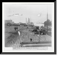 Historic Framed Print, View on the Levee at Stockton, San Joaquin County,  17-7/8" x 21-7/8"