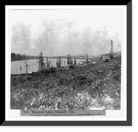 Historic Framed Print, Meadow Lake, Summit City, Knickerbocker Hill and Old Man Mountain, Sentral Pacific Railroad,  17-7/8" x 21-7/8"