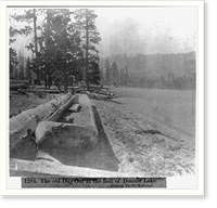 Historic Framed Print, The old Dug-Out at the foot of Donner Lake - Central Pacific Railroad,  17-7/8" x 21-7/8"