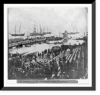 Historic Framed Print, Launch of the Camanche, San Francisco,  17-7/8" x 21-7/8"