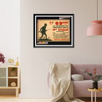 Au 69eme. Les volontaires qui senroleront dans le 69eme Bataillon recevront, Antique Wall Art