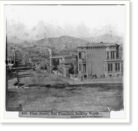First Street, San Francisco, looking North. Telegraph Hill in the distance, Antique Print