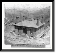 Historic Framed Print, Six mile Canyon, from office of Chollar Works, desert in the distance,  17-7/8" x 21-7/8"