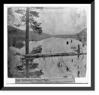Historic Framed Print, Reflection. Donner Lake - View from Pollard's Hotel - Eastern Summit in the distance.,  17-7/8" x 21-7/8"