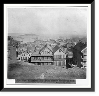 Historic Framed Print, San Francisco Bay, from corner of Broadway and Montgomery Streets,  17-7/8" x 21-7/8"