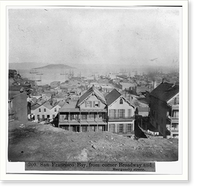 Historic Framed Print, San Francisco Bay, from corner of Broadway and Montgomery Streets,  17-7/8" x 21-7/8"