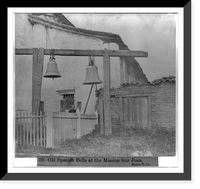 Historic Framed Print, Old Spanish Bells at the Mission San Juan - Monterey County,  17-7/8" x 21-7/8"