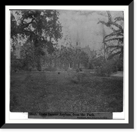 State Insane Asylum, from the Park, Stockton, San Joaquin County, Antique Print