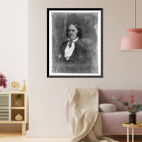 Historic Framed Print, [John A. Dix, half-length portrait, three-quarters to the left, in civilian dress, with long hair],  17-7/8" x 21-7/8"