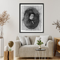 Historic Framed Print, [F.B. Carpenter, head-and-shoulders portrait, three-quarters to the right],  17-7/8" x 21-7/8"