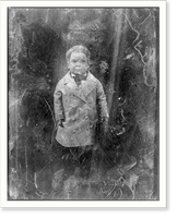 Historic Framed Print, [Tom Thumb, full-length portrait, facing front, standing on table with tablecloth],  17-7/8" x 21-7/8"
