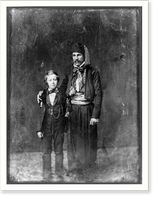 Unidentified man in Middle Eastern costume with arm around boy, full-length portrait, Antique Wall Art