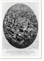 Historic Framed Print, [Aerial view of Boston; first photograph taken from a balloon; 1861],  17-7/8" x 21-7/8"