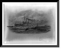 H.M.S. Blenheim".W.S. Tomkin.", Antique Wall Art