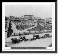 Historic Framed Print, Portsmouth Square or Plaza, San Francisco,  17-7/8" x 21-7/8"