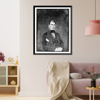 Unidentified man, about 50 years of age, half-length portrait, nearly facing front, slightly to the right, seated, Antique Poster