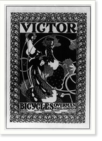 Historic Framed Print, Victor bicycles, Overman Wheel Company, Boston, New York,..Will H. Bradley - 2,  17-7/8" x 21-7/8"