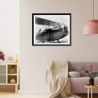 Vernon Castle in front seat of biplane, Curtiss Aviation School, Newport News, Va, Vintage Wall Art