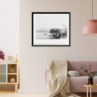 Historic Framed Print, Mih-tutta-Hangkusch. Mandan Dorf. Village Mandan. A Mandan village,  17-7/8" x 21-7/8"