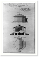 Powder magazine for the Navy Department, Gosport Navy Yard, Portsmouth, Virginia. Elevation, section, plan, Vintage Poster