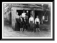 S.D. Ison and family. Father works some. Both boys on right of photo have been in Washington Cotton Mills, Fries, Va., for four years. Classic, Vintage Wall Art