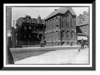 The Newsboys Building. Intended to Counteract the Attractions of the street. Location: Boston, Massachusetts, Antique Print