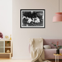 Historic Framed Print, Young pickers on Swift's Bog. All working. Location: Falmouth [vicinity] - Swift's Bog, Massachusetts.,  17-7/8" x 21-7/8"