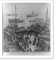 Looking northeast over the Bay, from the New Market, Hong Kong, China Classic, Vintage Wall Art