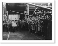 Historic Framed Print, [Workers at Rheinmetall-Borsigwerke in Tegel, Berlin, greeting Hermann G&ouml;ring],  17-7/8" x 21-7/8"