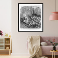 Historic Framed Print, Brailing - taking salmon from the trap for the great canneries, Puget Sound, Washington,  17-7/8" x 21-7/8"