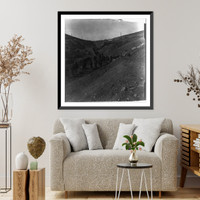 Historic Framed Print, [Russians advancing to take the place of fallen comrades in the outer forts - Port Arthur],  17-7/8" x 21-7/8"