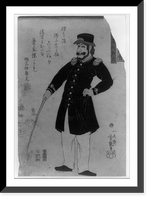 Historic Framed Print, Bankoku jinbutsu zue - Amerikajin,  17-7/8" x 21-7/8"