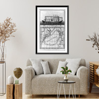 Plan of Mr. Fitch's steam boat Annual passage of the herrings, Vintage Poster