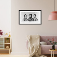 Historic Framed Print, [Portrait of three men],  17-7/8" x 21-7/8"