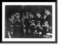 Admiral Horthy, Regent of Hungary, on his arrival at the Lehrter railroad station in Berlin being greeted by Hermann G&ouml;ring and other German military personnel, Vintage Poster