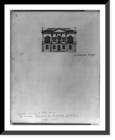 Two story, five bay building. Elevation - 3, Historic Print