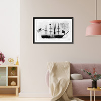 U.S.S. Susquehanna, Commodore Perry's flag ship, full starboard view Classic, Vintage Wall Art