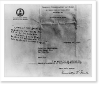 Letter on official stationary from the Peabody Conservatory of Music, Baltimore, Md., notifying an applicant that no colored students are accepted"", Historic Reproduction
