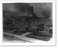 Smoldering ruins of African American's homes following race riots in Tulsa, Okla., in 1921 Classic, Antique Print