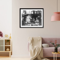 Historic Framed Print, [Thurgood Marshall with client Donald Gaines Murray, who was denied entry into the University of Maryland Law School, and another attorney, probably Charles Houston, during court proceedings, Maryland],  17-7/8" x 21-7/8"