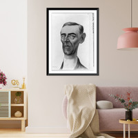 Caricature of head-and-shoulders of Woodrow Wilson, with long face and large ears.Weal, Historic Print