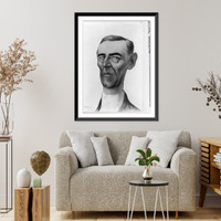 Caricature of head-and-shoulders of Woodrow Wilson, with long face and large ears.Weal, Historic Print